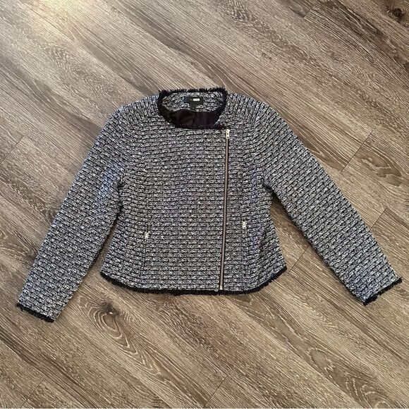 J crew tweed asymmetric zip jacket - Picture 1 of 6